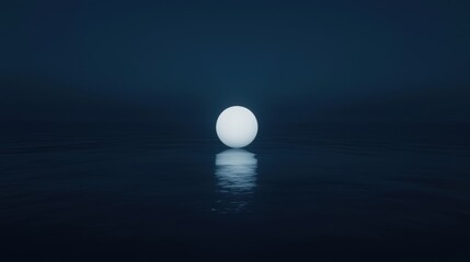 A large white ball floating in the dark blue water