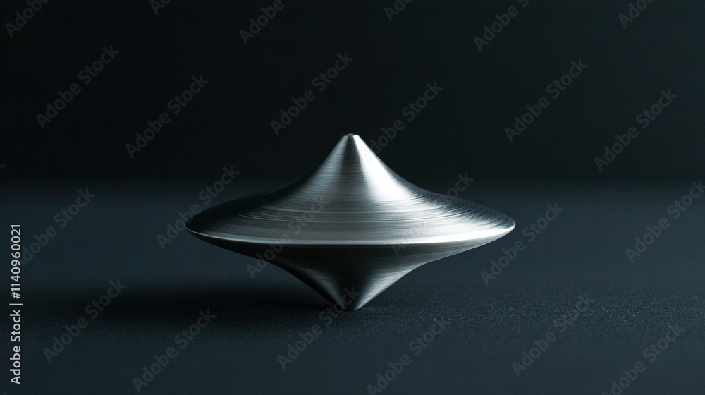 Poster close-up image of a metallic object on a dark background with a white illumination from above