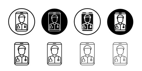 online medical consultation icon Simple thin outline