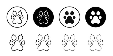 Paw icon Simple thin outline