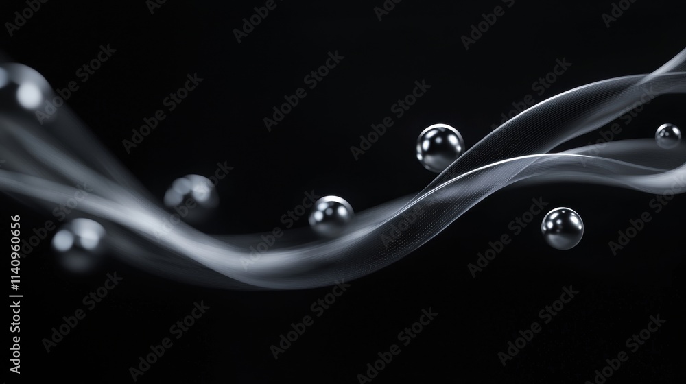 Aufkleber the spheres are of different sizes and are scattered throughout the image