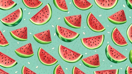 Fototapeta premium seamless pattern with watermelon