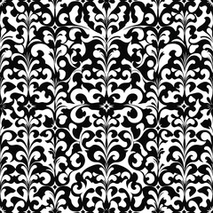 Damask seamless pattern: black and white elegance 