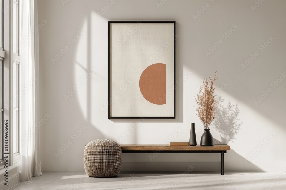 Aufkleber this image presents contemporary abstract art featuring bold shapes in a bright setting, showcasing 