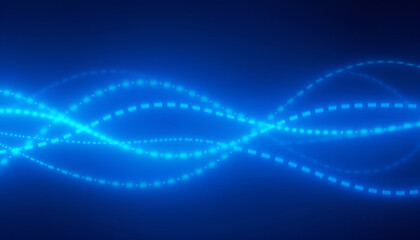 Wavy blue lines on a smooth gradient background, dynamic and fluid, modern digital design, copy space