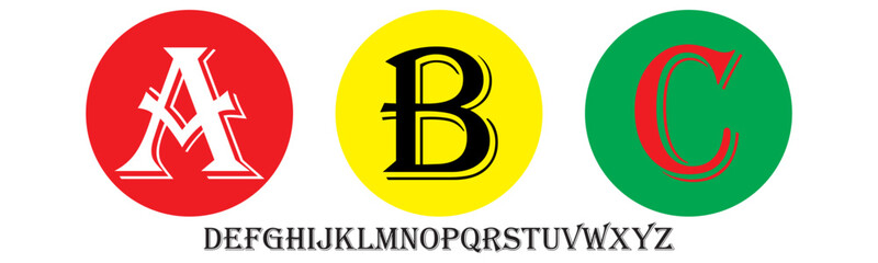 Algerian Font Colorful Typographic Monograms