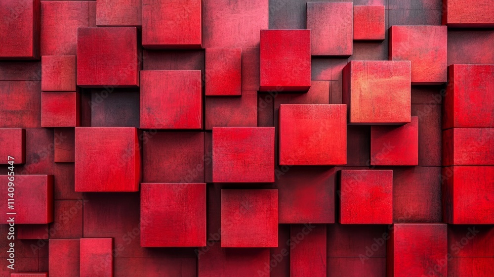 Poster geometric 3d cubes arranged in a bold abstract design.