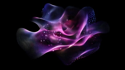 A starry black night sky with a texture resembling falling snow.

