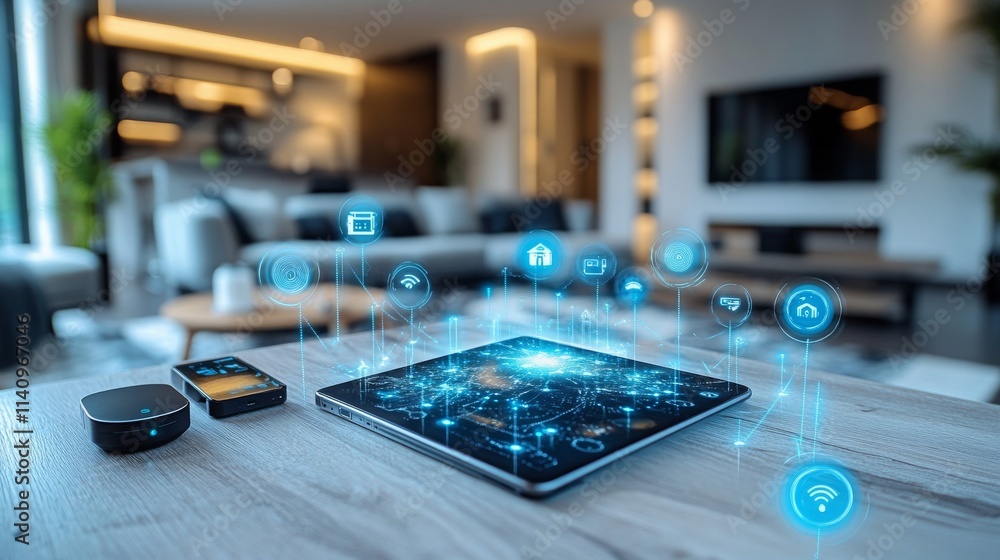 Poster smart home setup featuring cctv cameras for enhanced security and monitoring