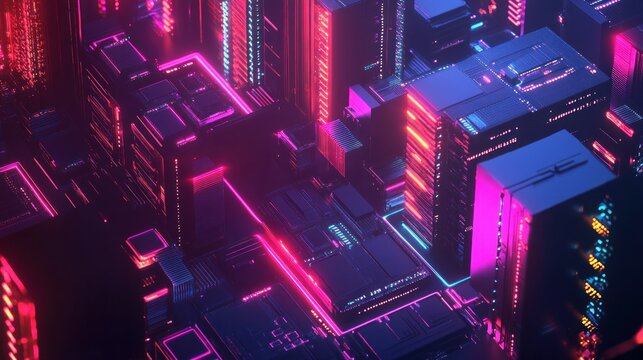 A sleek, minimalistic design with gradients of black and blue.

