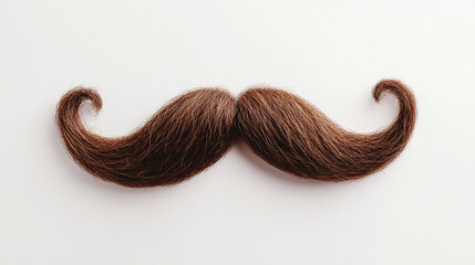 Isolated disguise mustache, vintage facial hair design, brown and retro style, a trendy and creative look for a gentleman face, barber or fashion collection.