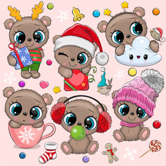 Set Christmas Teddy Bear