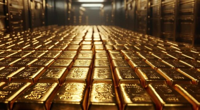 An instant look at the shiny gold bars gives a sense of wealth and stability
