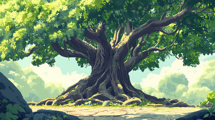 banyan sprawling trees