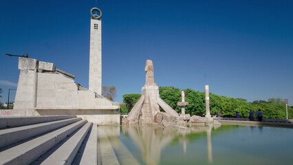 Eduardo VII park and fountain in Lisbon, Portugal timelapse hyperlapse