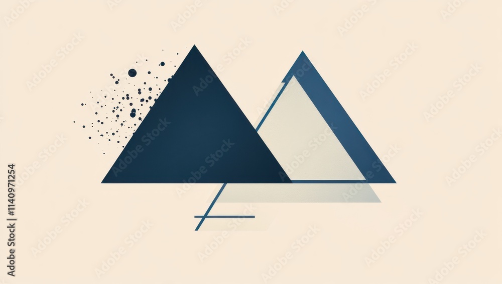 Poster graphic with a blue and white background, featuring two simple lines on the left side the left line 