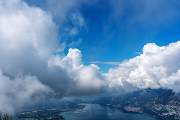 clouds over the mountains iseolake italy