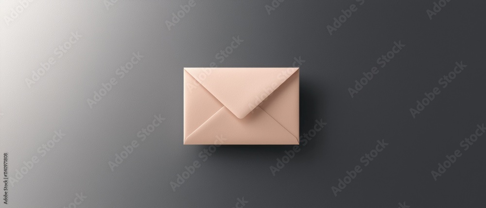 Aufkleber minimalistic illustration of an envelope. the envelope is square in shape and is made of a light pin