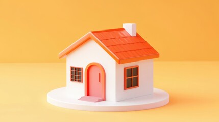 Cartoon minimal style house symbol illustrating real estate concepts.