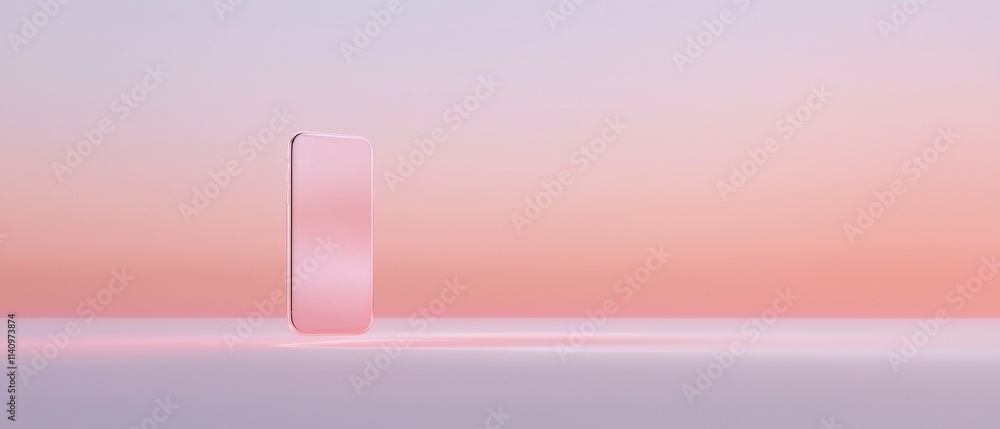 Poster minimalistic illustration of a smartphone in the center. the phone is in the shape of a rectangular 