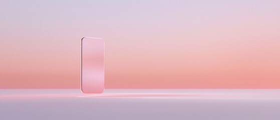 Minimalistic illustration of a smartphone in the center. the phone is in the shape of a rectangular frame with a thin, curved edge.