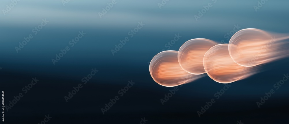 Aufkleber abstract digital art piece with a dark blue background. in the center of the image, there are three 