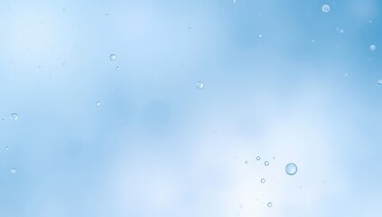 Air Bubbles Floating In A Light Blue Liquid