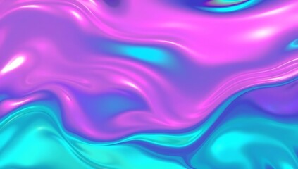 Naklejka premium Abstract iridescent waves flowing vibrant colors