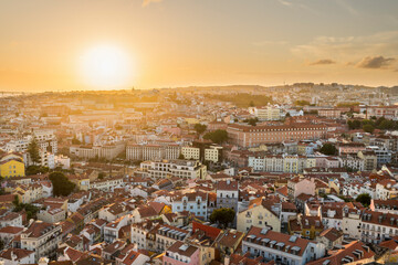 Blick vom Miradouro da Graça über Lissabon, Portugal