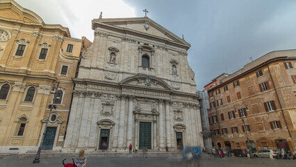 Church of Santa Maria in Vallicella timelapse hyperlapse, also called Chiesa Nuova in Rome