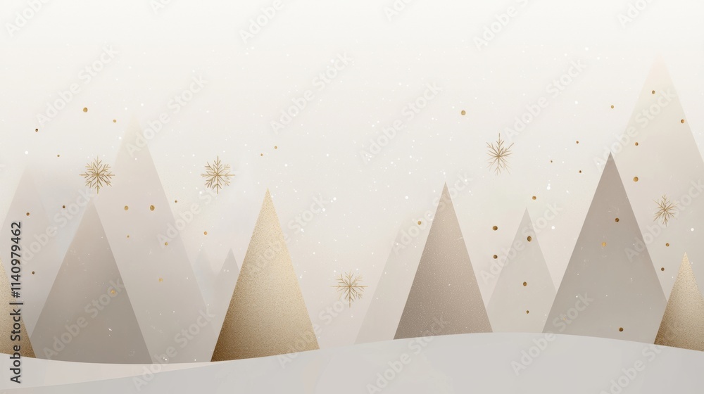 Poster abstract background with a white background. in the center of the image, there are several golden tr