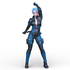 サイバーウーマン　3DCGレンダリング