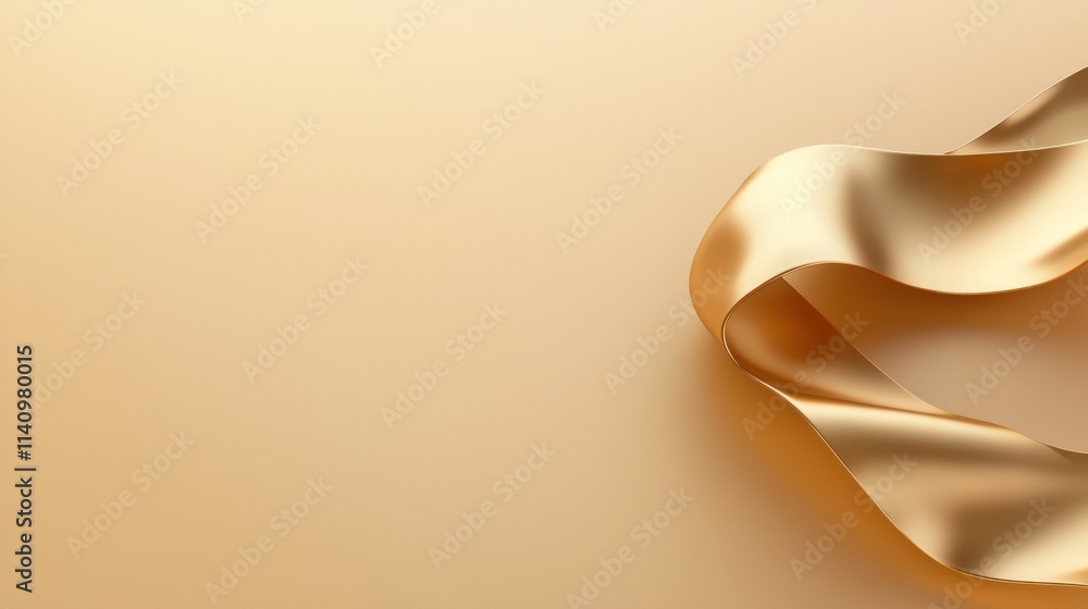 Poster abstract background with a light peach color. on the right side of the image, there is a curved, gol