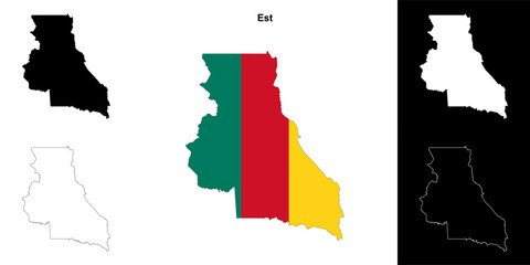 Fototapeta premium Est region outline map set