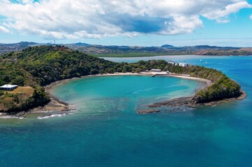 Fototapeta premium Volcanic crater of Nosy Be island, Crater bay, Madagascar, Aerial view