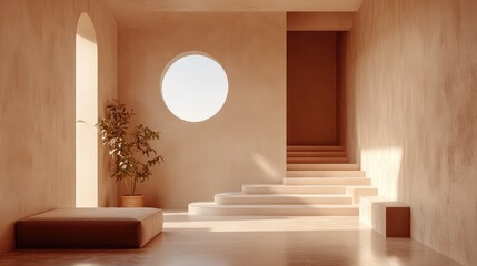 Sophisticated Minimalistic Interior in Mocha Mousse Trend Color 2025