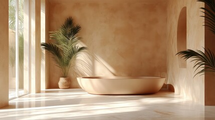 Sophisticated Minimalistic Interior in Mocha Mousse Trend Color 2025