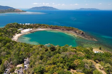 Volcanic crater of Nosy Be island, Crater bay,  Madagascar, Aerial view