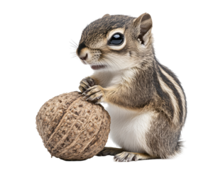 a squirrel holding a nut