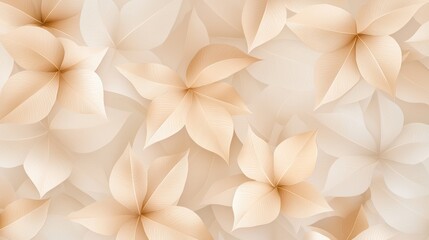 Seamless pattern of multiple paper flowers in a light peach color. the flowers are arranged in a repeating pattern, with each flower having a unique shape and size.