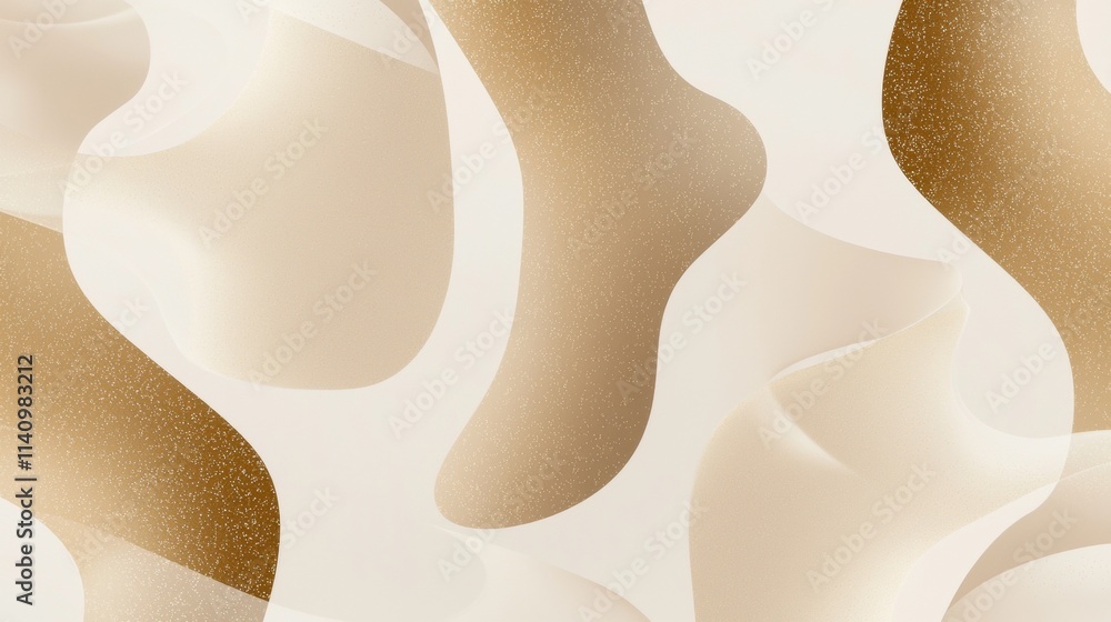 Poster abstract digital art piece with a white background. it has a repeating pattern of wavy lines and cur