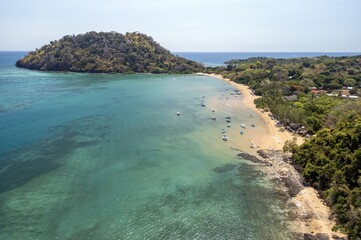 Fototapeta premium Beautiful islands of Madagascar – Nosy Sakatia - Near Nosy Be, Aerial view 