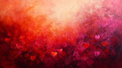 Fototapeta premium Abstract Red Heart Painting Warm Hues Romantic Art