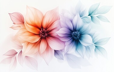 Fototapeta premium Soft Floral Watercolor Painting with Gentle Tones