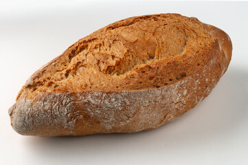 Typical Italian medium bread with sourdough isolated on white background