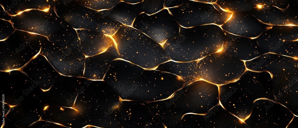 Poster abstract digital art piece that appears to be made up of a series of interconnected lines and curves