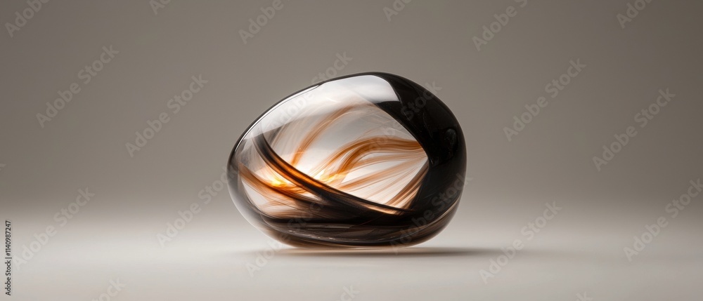 Poster photograph of a spherical object. the object appears to be made of glass or a similar material, with