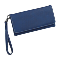 Colorful women's leather wallets. isolated png background.