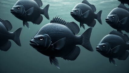 Black Fish Diversity Concept, Representing the Importance of Inclusion, Unity, and Challenging Racism in Society Through Symbolic Imagery