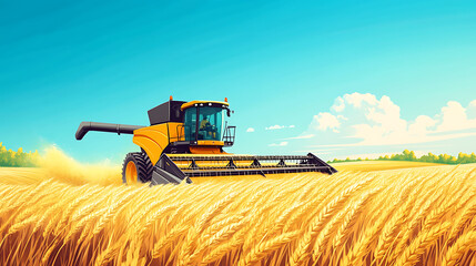 Obraz premium Illustration of vibrant orange train arriving at a modern urban station during daytime